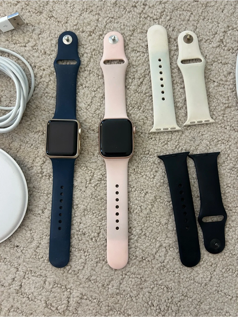 Apple Watch Bundle with Navy, Pink, Cream & Black Silicone Bands